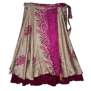 Boho Hippie Gypsy Wrap Skirt Reversible One Size Maxi‎ Festival